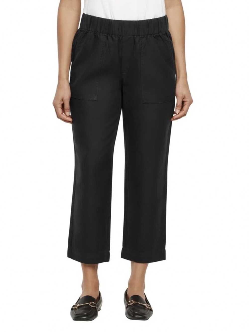 NWT Banana Republic Women's Tapered Crop Pull-On Pant,wide-leg, black, size L